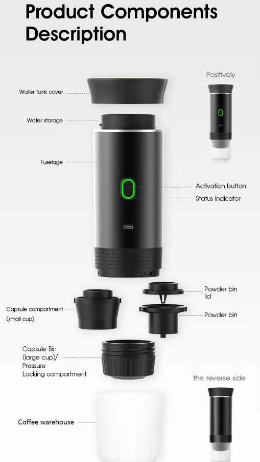 Portable Capsule Coffee Machine - Black_5